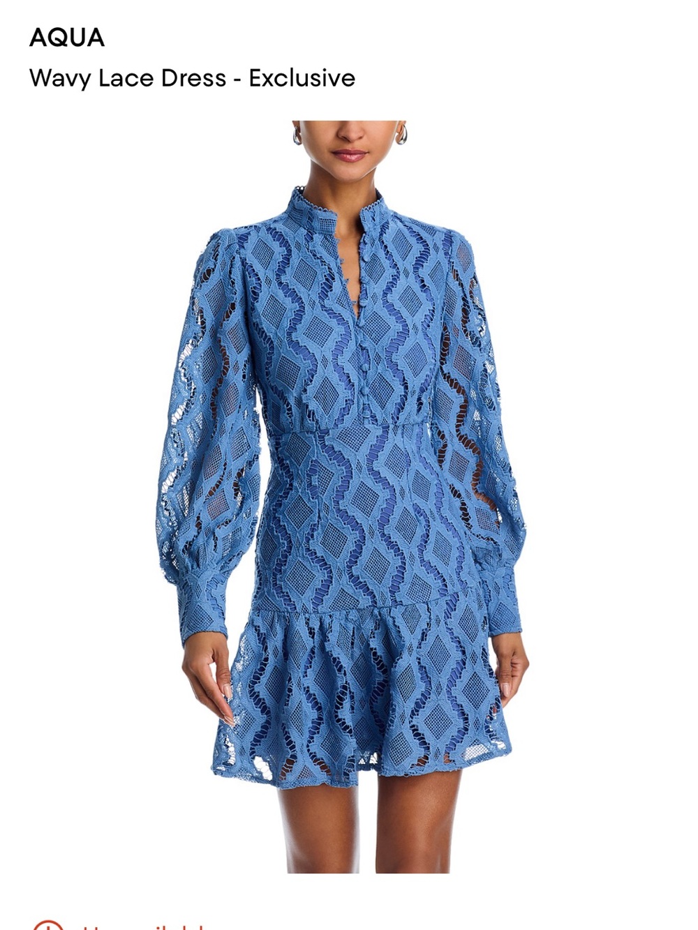 Aqua blue wavy lace dress